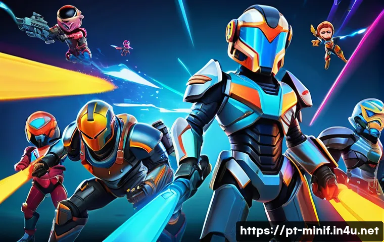 미니특공대 관련 게임 추천 - A vibrant and colorful scene depicting a group of miniature hero characters inspired by the Mini For...