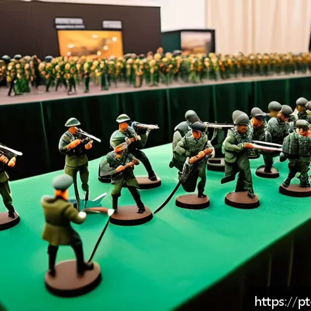 미니특공대 팬 커뮤니티 소개 - A vibrant scene of a Brazilian Mini Special Forces collector&rsquo;s convention in S&atilde;o Paulo, showcasing d...