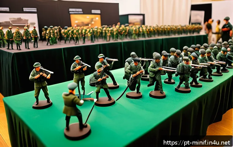 미니특공대 팬 커뮤니티 소개 - A vibrant scene of a Brazilian Mini Special Forces collector’s convention in São Paulo, showcasing d...