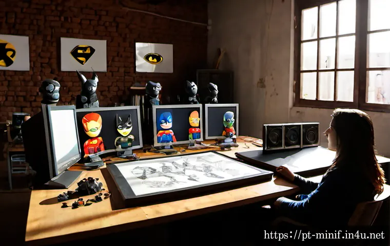 미니특공대 제작자 레드브릭스 히스토리 - Photorealistic cinematic scene of a small Brazilian animation studio in São Paulo during its early f...